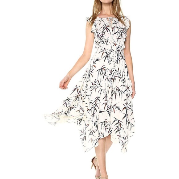 Rachel Zoe Pippa Printed Asymmetrical Midi Dress size 4 - Picture 4 of 6